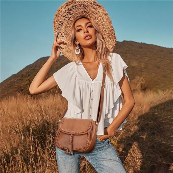 Casual Flap Saddle Crossbody Bags for Women Purses and Handbags - Picture 2 of 8